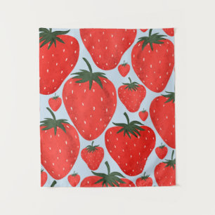 Tenture Motif d'été avec fraises isolées à la lumière