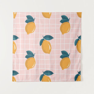 Tenture Motif d'été vintage sans soudure avec citrons à la