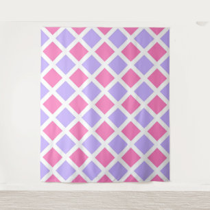 Tenture Motif diamant à carreaux rose violet