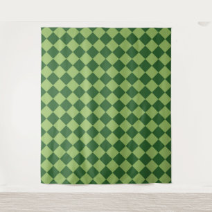 Tenture Motif diamant à carreaux verts