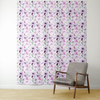 Motif élégant de fleurs roses et violettes