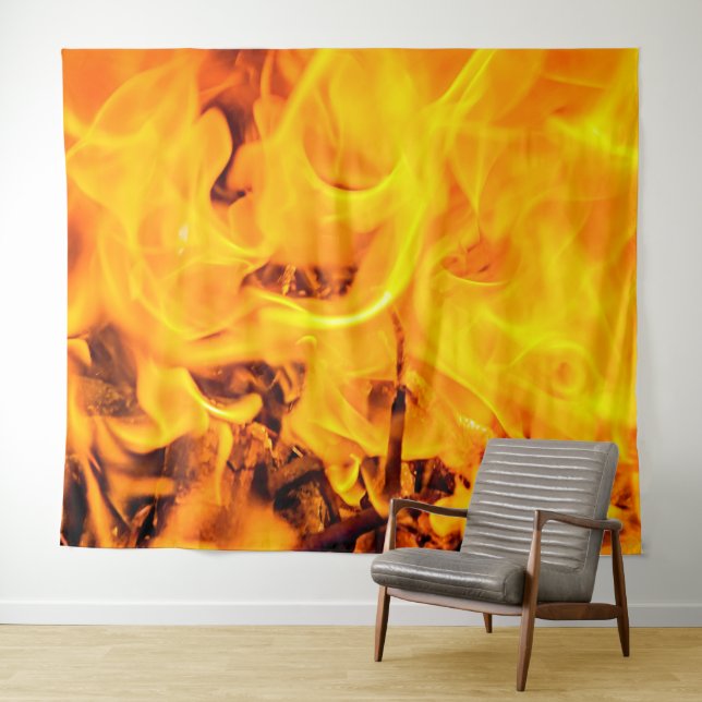 Tenture Motif Feu Et Flames (En situation (horizontale))
