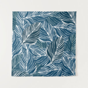Tenture Motif Feuille bleue : Papier peint Vintage.