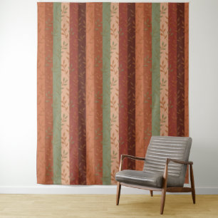 Tenture Motif Feuille Bohème Rustique