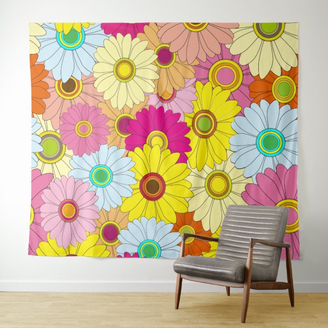 Tenture motif floral (En situation (horizontale))