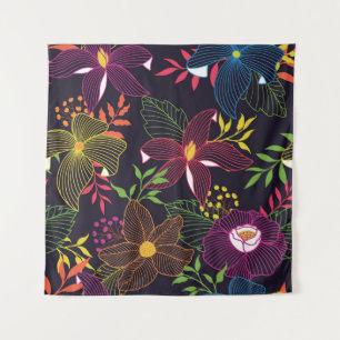 Tenture Motif floral élégant sans couture, design artistiq