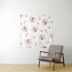 Tenture Motif floral sans couture à l'aquarelle douce