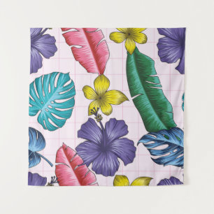 Tenture Motif floral sans couture avec feuilles. dos tropi