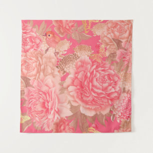 Tenture Motif floral sans soudure. Jardin fleurs peoni ros