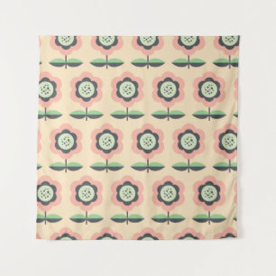 Tenture motif floral vintage transparent