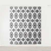 Motif géométrique ikat noir et blanc
