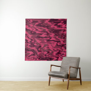 Tenture Motif Liquide Ondulé Rose Foncé