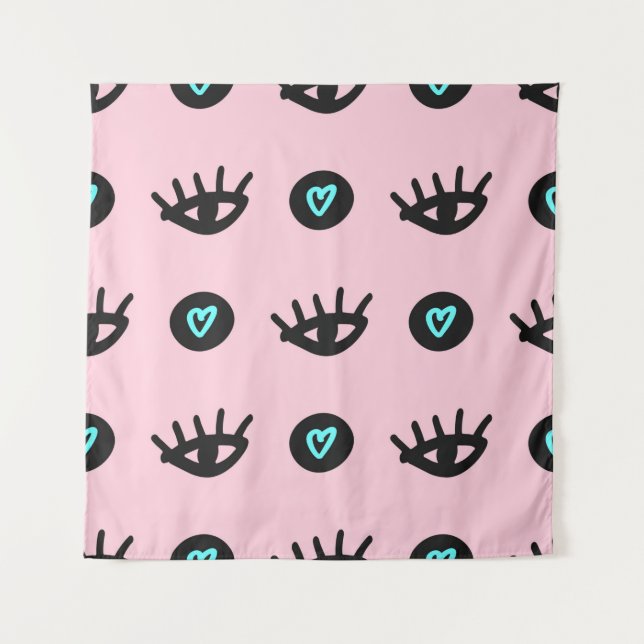 Tenture Motif mignon filé sans couture avec yeux de gribou (Devant)