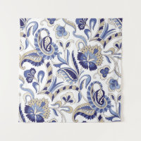 Motif paisley bleu indien traditionnel sans coutur