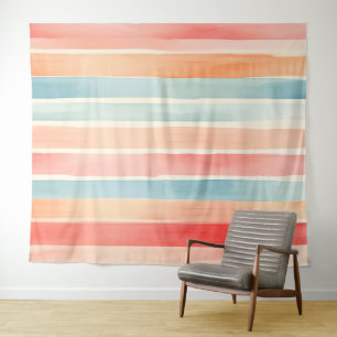 Tenture Motif rayé coloré aux couleurs vives aquarelle