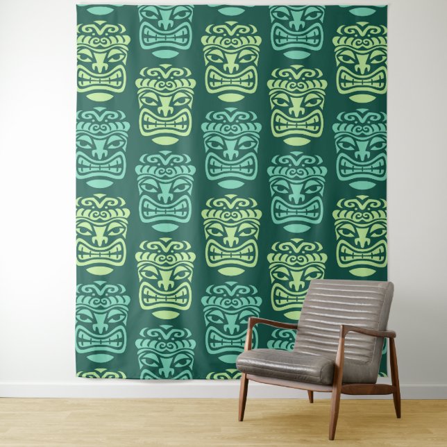 Tenture Motif Retro Tiki (En situation)