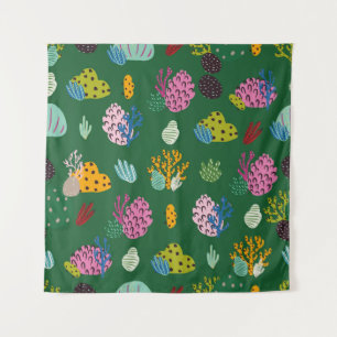 Tenture Motif sans couture avec branches de coraux et plan