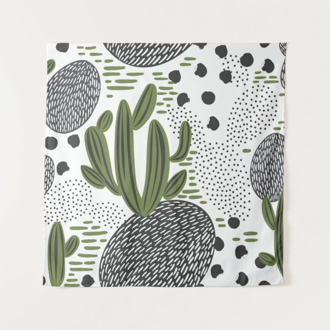 Tenture motif sans couture avec cactus sur arrière - plan  (Devant)