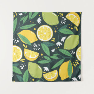Tenture Motif sans couture avec des citrons. Impression d'