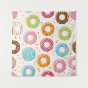 Tenture Motif sans couture avec des donuts colorés savoure