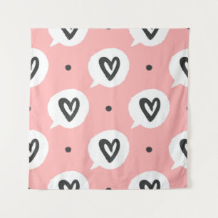 Tenture Motif sans couture avec les coeurs.