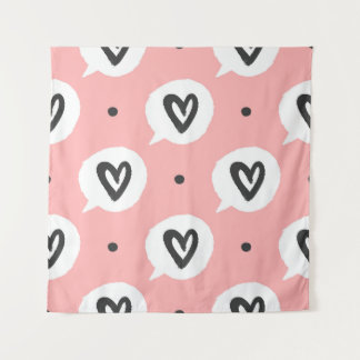 Tenture Motif sans couture avec les coeurs.