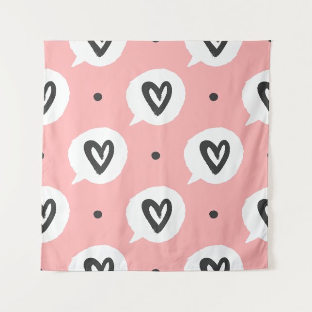 Tenture Motif sans couture avec les coeurs. (Devant)