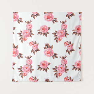 Tenture Motif sans couture avec rosesbeautiful, noir