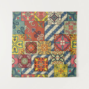 Tenture Motif sans couture avec tuiles portugaises en tala