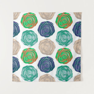 Tenture Motif sans couture beige, verte et violette. 