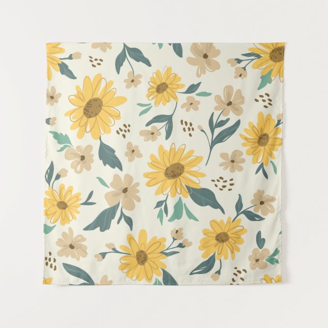 Tenture Motif sans couture de tournesol. Marguerite jaune  (Devant)
