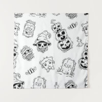 Motif sans couture des icônes d'halloween avec tir