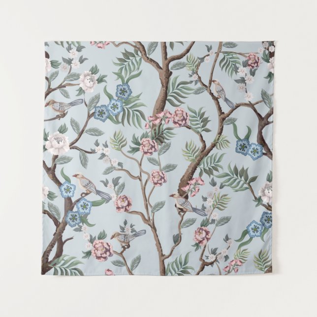 Tenture Motif sans couture en style chinoiserie avec pivoi (Devant)