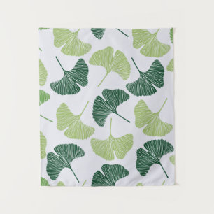 Tenture Motif sans couture Green ginkgo biloba 
