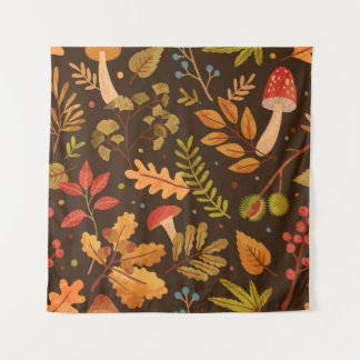 Tenture Motif sans couture orné de feuilles d'automne, pou