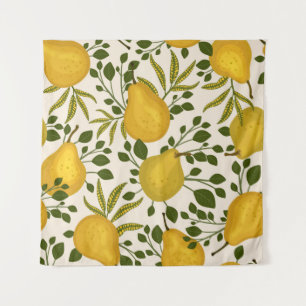 Tenture Motif sans soudure Abstrait avec poires jaunes et