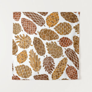 Tenture Motif sans soudure cônes de pin