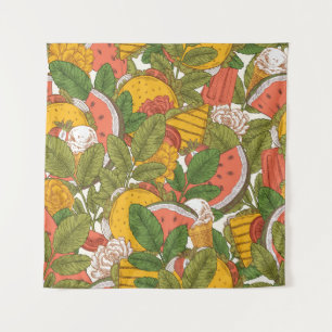 Tenture Motif sans soudure de la nourriture d'été. Sanwich
