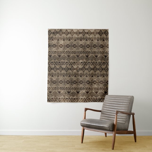 Tenture Motif tribal ethnique sur la toile (En situation)