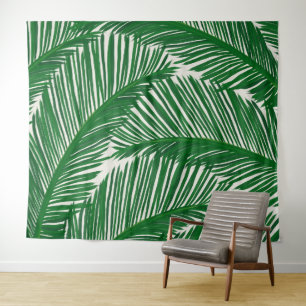 Tenture Motif tropical moderne vert Palm Leaf