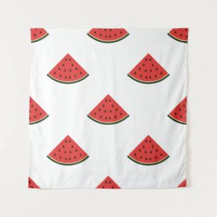 Tenture motif vintage avec des tranches de pastèque sur un