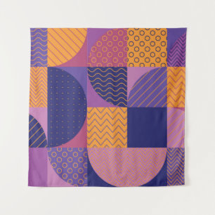 Tenture Motif Vintage géométrique multicolore Abstrait