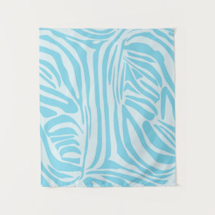 Tenture Motif Zèbre Bleu