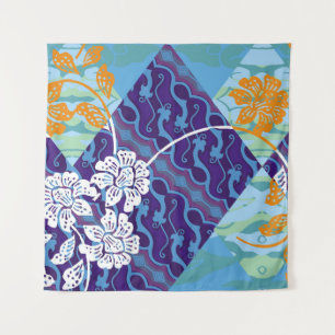 Tenture motifs batik indonésiens avec plan très distinctif