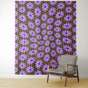 Tenture Motifs marguerite violet