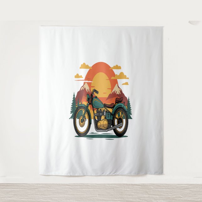 Tenture Moto Moto Retro Vintage Sunset (Devant)