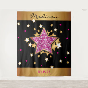 Tenture MOVIE STAR HOLLYWOOD BROADWAY Photo-Op Backdrop