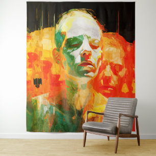 Tenture Multiplicité du Portrait Émotionnel Abstrait de l'