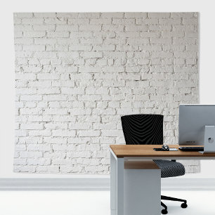 Tenture Mur de briques blanches peintes rustique vintage r