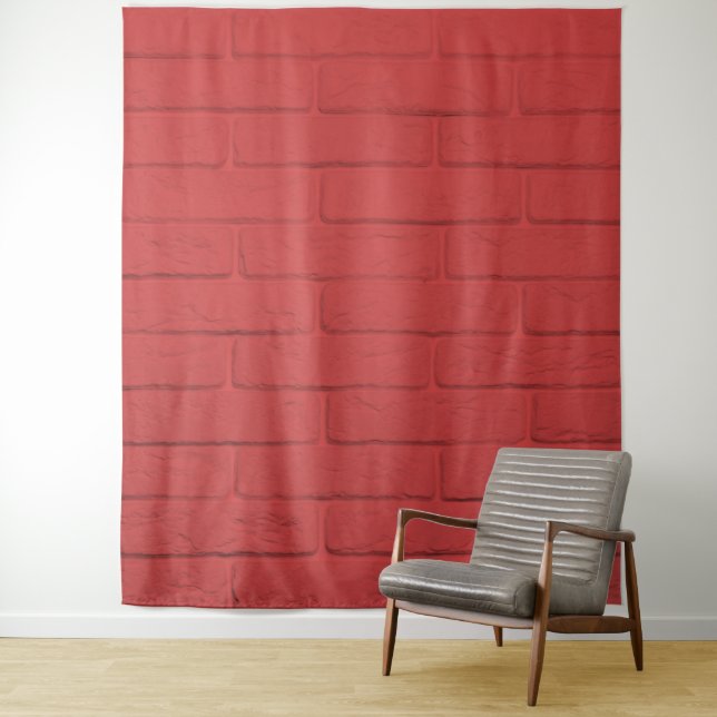 Tenture mur de briques rouges (En situation)